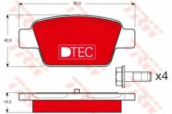 TRW Set placute frana, frana disc FIAT MULTIPLA (186) (1999 - 2010) TRW GDB1485DTE