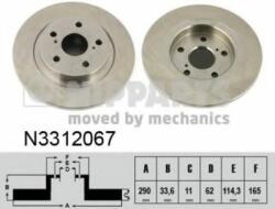 NIPPARTS Disc frana TOYOTA AVENSIS Limuzina (ZRT27, ADT27) (2008 - 2016) NIPPARTS N3312067