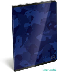 Lizzy Card XRCise Look tűzött füzet A/5, 60 lap kockás, One, kék terepmintás (LIZ-21869410) - mesescuccok