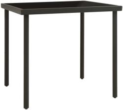 vidaXL Masă de exterior, antracit, 80x80x72 cm, sticlă și oțel (313092)
