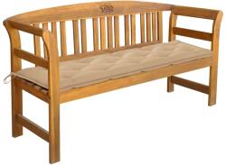 vidaXL Bancă de grădină cu pernă, 157 cm, lemn masiv de acacia (3064284)