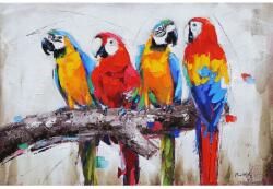 Thermobrass Tablou pictat manual Parrots 80 x 120 cm Alb murdar