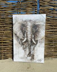 Thermobrass Tablou pictat manual Elephant 80 x 120 cm Gri