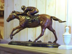 Thermobrass Statuie de bronz moderna Jockey on horse 34x20x54 cm