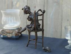 Thermobrass Statuie de bronz moderna Girl on chair 22x11x10 cm