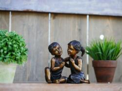 Thermobrass Statuie de bronz moderna Smiling kids 13x10x14 cm