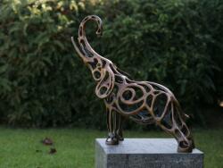 Thermobrass Statuie de bronz moderna Elephant wire sculpture 57x21x58 cm