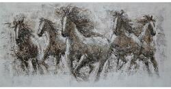 Thermobrass Tablou pictat manual 5 Horses 80 x 160 cm Maro deschis