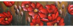 Thermobrass Tablou metal 3D Red Flowers 150x50 cm Rosu