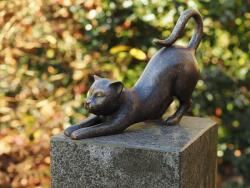 Thermobrass Statuie de bronz moderna Cat with stretched front legs 26x11x38 cm