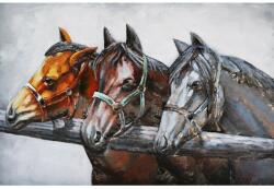 Thermobrass Tablou metal 3D Horses 120x80 cm Gri