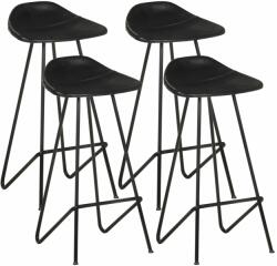 vidaXL Scaune de bar, 4 buc. , negru, piele naturală (320642)