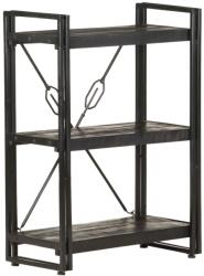 vidaXL Bibliotecă cu 3 rafturi, negru, 60x30x80 cm, lemn masiv mango (320626) Biblioteca