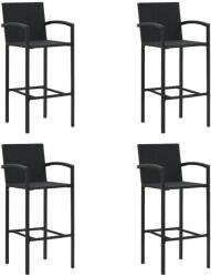 vidaXL Scaune de bar, 4 buc. , negru, poliratan (313455)