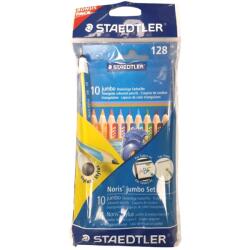 STAEDTLER Színes ceruza készlet 10db-os + 1db Stylus ceruza, STAEDTLER Noris Club, JUMBO háromszögű (101-9033)