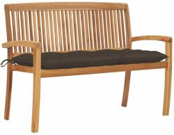 vidaXL Bancă de grădină stivuibilă cu pernă, 128, 5 cm, lemn masiv tec (3063302)