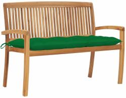 vidaXL Bancă de grădină stivuibilă cu pernă, 128, 5 cm, lemn masiv tec (3063299)