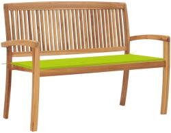 vidaXL Bancă de grădină stivuibilă cu pernă, 128, 5 cm, lemn masiv tec (3063290)