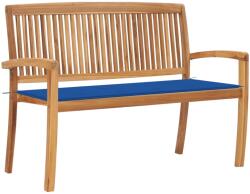 vidaXL Bancă de grădină stivuibilă cu pernă, 128, 5 cm, lemn masiv tec (3063289)