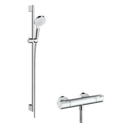 Hansgrohe Crometta zuhanyrendszer Vario 90 cm zuhanyrúddal és termosztáttal, króm/fehér 27813400 (27813400)