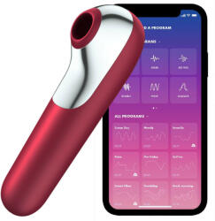 Satisfyer Stimulator Dual Love Satisfyer Silicon Rosu Free APP Vibrator