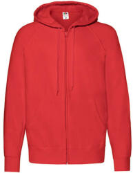 Fruit of the Loom Férfi Pulóver Kapucnis Hosszú ujjú Fruit of the Loom Lightweight Hooded Sweat Jacket - S, Piros