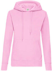 Fruit of the Loom Női Pulóver Kapucnis Hosszú ujjú Fruit of the Loom Classic Hooded Sweat Lady-Fit - XS, Világos rózsaszín (pink)