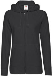 Fruit of the Loom Női Pulóver Kapucnis Hosszú ujjú Fruit of the Loom Lightweight Hooded Sweat Jacket Lady-Fit - XS, Fekete