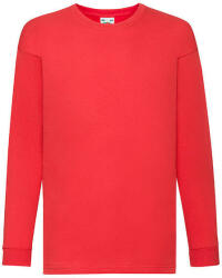 Fruit of the Loom Gyerek póló Hosszú ujjú Fruit of the Loom Valueweight Long Sleeve T Kids - 152 (12-13), Piros