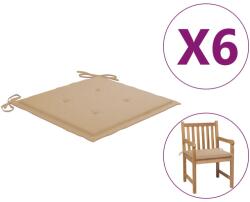 vidaXL Perne scaune de grădină 6 buc bej 50x50x3 cm țesătură Oxford (314045)