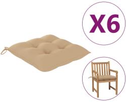 vidaXL Perne de scaun, 6 buc. , bej, 50x50x7 cm, textil oxford (314907)