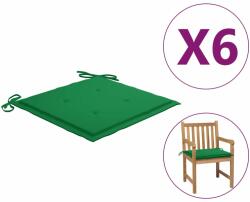 vidaXL Perne scaune de grădină 6 buc. verde 50x50x3 cm țesătură Oxford (314049)