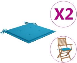 vidaXL Perne scaune grădină 2 buc. albastru 40x40x3 cm țesătură Oxford (314010)
