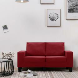 vidaXL Canapea cu 2 locuri, roșu vin, material textil (287118) Canapea