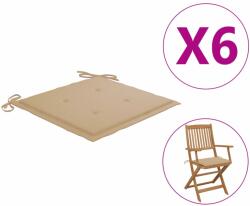 vidaXL Perne scaune grădină 6 buc. bej 40x40x3 cm țesătură Oxford (314009)