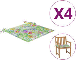 vidaXL Perne de scaun, model frunze, 4 buc. , 50x50x3 cm, textil Oxford (314066)