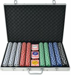 vidaXL Set de poker cu 1000 de jetoane din aluminiu (80183) - comfy