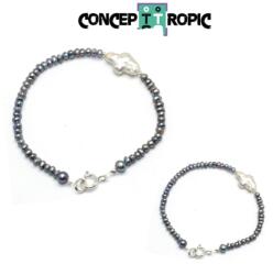  Bratara Perle de Cultura Diametru 55 mm Neregulat - Cruce - 2-4 x 3-5 mm - Accesorii Argint 925