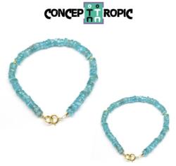  Bratara Apatit Albastru Diametru 52 mm - Disc 1, 7-3 x 5 mm - Accesorii Gold Filled
