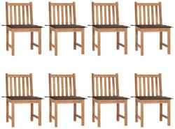 vidaXL 8 db tömör tíkfa kerti szék párnával (3073150/51/52/53/54/55/56/57/58/59)