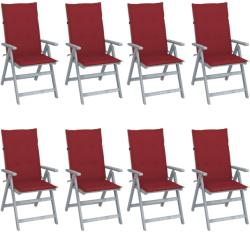 vidaXL 8 db tömör akácfa kerti dönthető szék párnával (3075150/51/52/53/54/55/56/57/58/59)