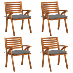 vidaXL 4 db tömör akácfa kerti szék párnákkal (3075190/91/92/93/94/95/96/97/98/99)