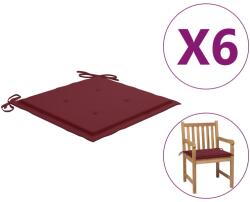 vidaXL Perne scaune grădină 6 buc. roșu vin 50x50x3 cm țesătură Oxford (314058)