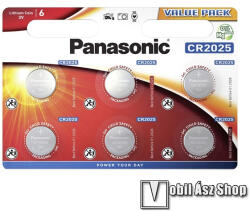 Panasonic gombelem (CR2025, 3V, lítium) 6db / csomag (CR-2025EL/6BP) - mobilasz