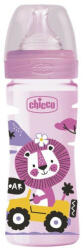 Chicco Well-Being 250ml PP cumisüveg, közepes folyású szilikon cumival, Rózsaszín 2m+ CH02862310 - babamanna