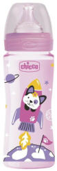 Chicco Well-Being 330 ml PP cumisüveg, gyorsfolyású (három cseppes) szilikon cumival, rózsaszín, 4m+ CH02863710 - babamanna