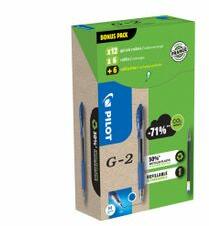 Pilot Set 12 rollere cu gel Pilot G2 albastru 0.7 mm si 12 rezerve (PWLT556183) - dacris