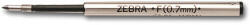 Zebra F golyóstoll betét, fém, 0, 7mm piros írásszín
