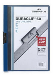 DURABLE Duraclip klipmappa A4 átlátszó előlap, kék kapacitás 60 lapig 25 db / doboz DARABÁR!
