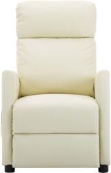 vidaXL Fotoliu de masaj, crem, piele ecologică (289724)